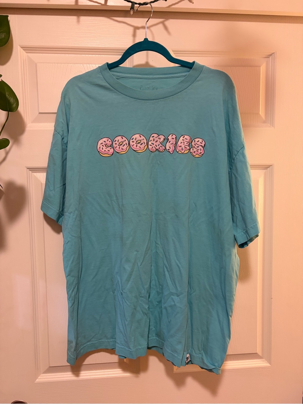 Men's Short-Sleeve Cookies Brand Teal Graphic Tee, size 2X